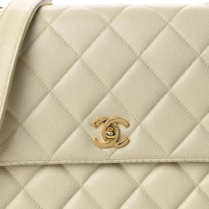 Chanel Caviar Quilted Medium Single Flap Ivory 14 of 14
