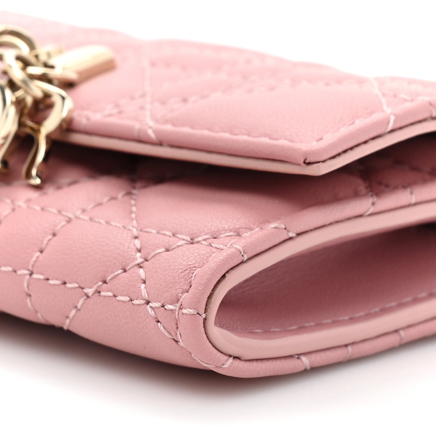 Lambskin Cannage Miss Dior Glycine Wallet Pink