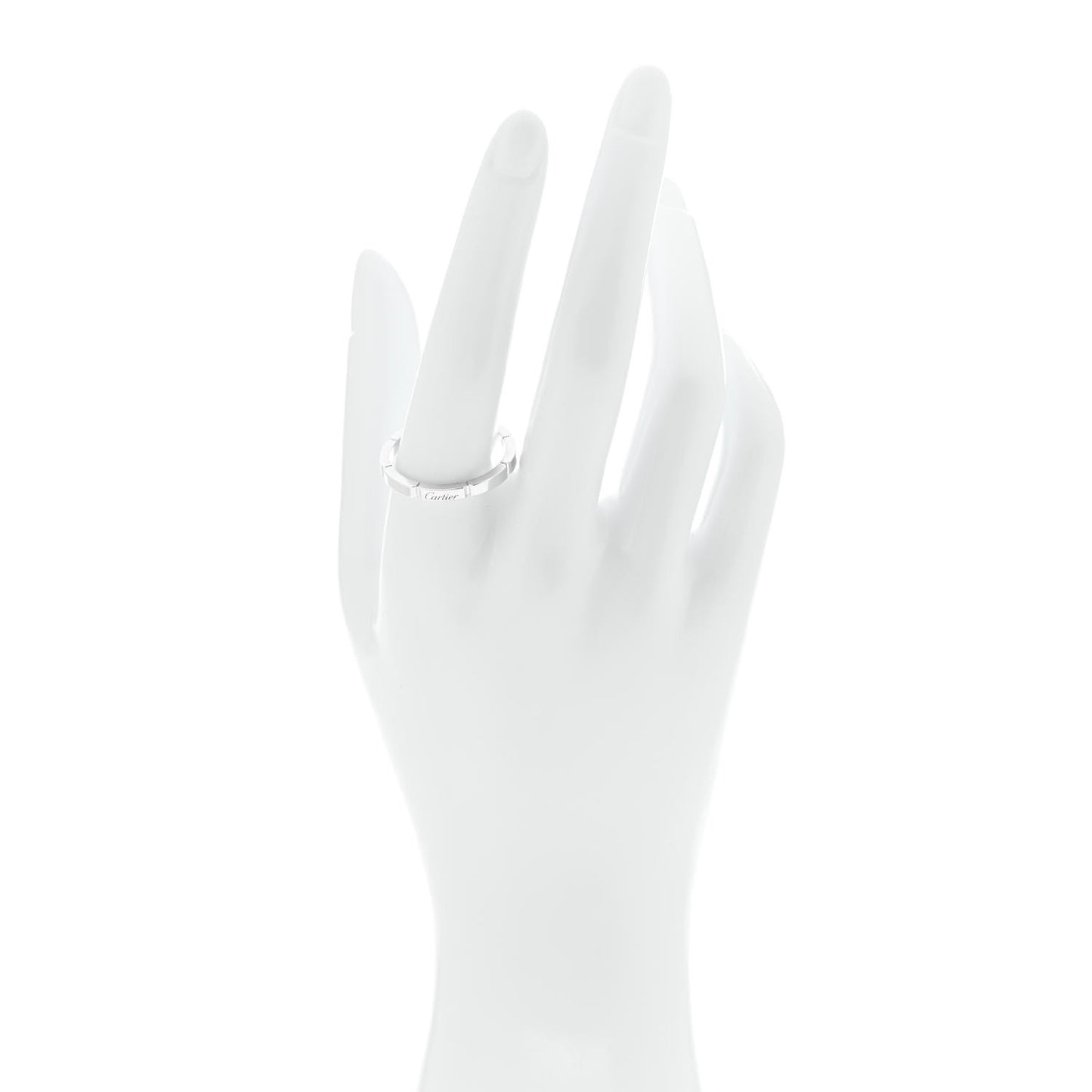 18K White Gold Maillon Panthere Wedding Band Ring 63 10.25