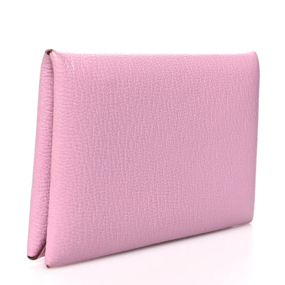 Hermes Chevre Mysore Calvi Card Case Mauve Sylvestre 3 of 12
