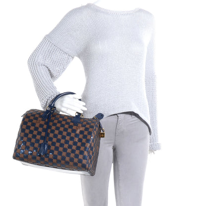 Louis Vuitton Damier Paillettes Speedy 30 Blue 2 of 8
