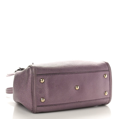 Gucci Metallic Pebbled Calfskin Small Soho Shoulder Bag Purple 4 of 10