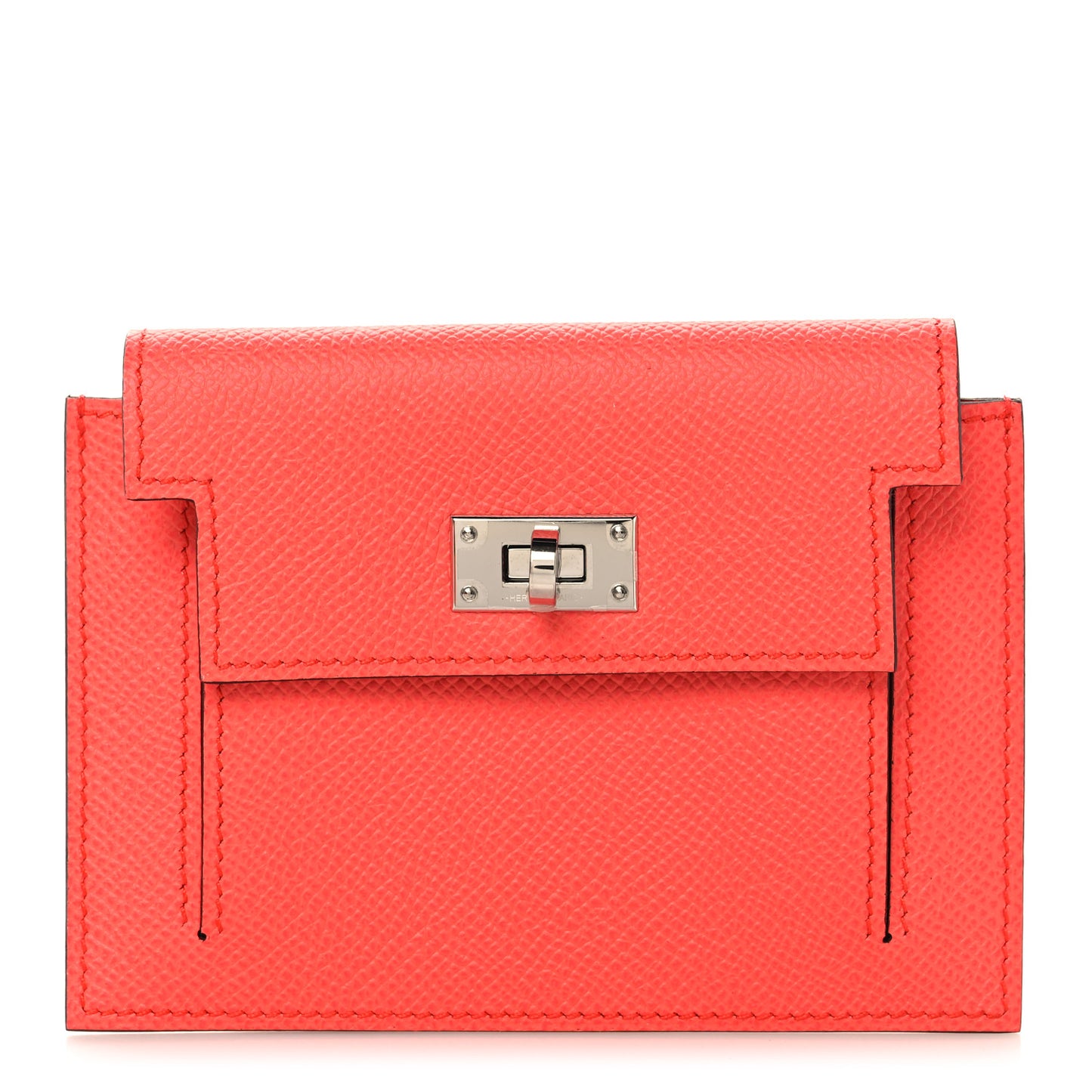 Chevre Mysore Kelly Pocket Compact Wallet Rose Texas