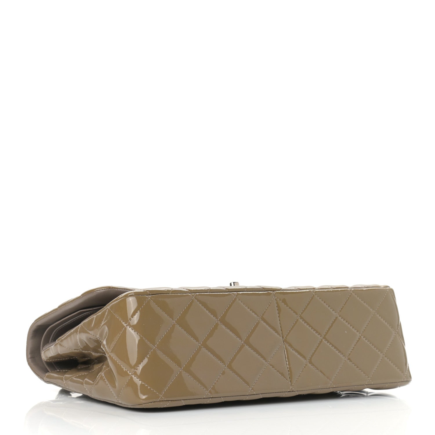Chanel Patent Calfskin Quilted Jumbo Double Flap Grey 3 of 14