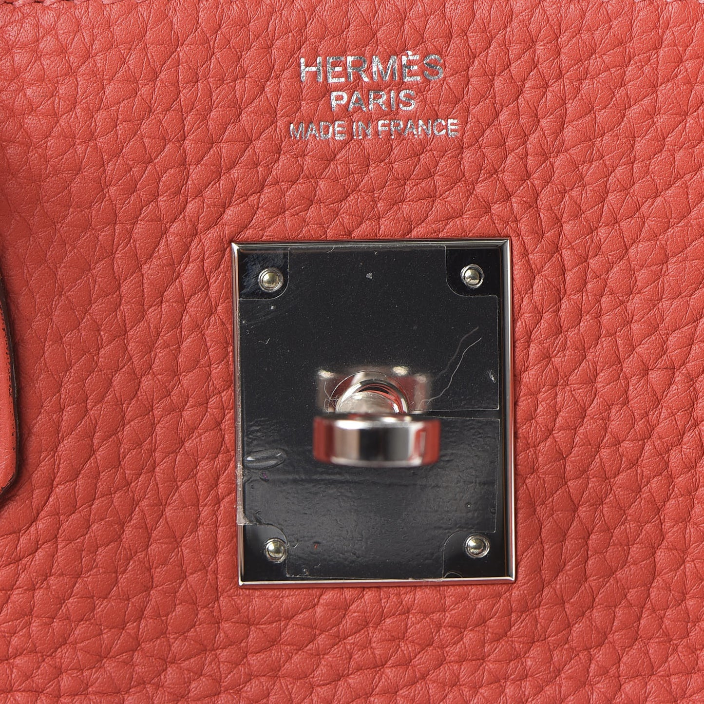 Taurillon Clemence Birkin 30 Rouge Pivoine