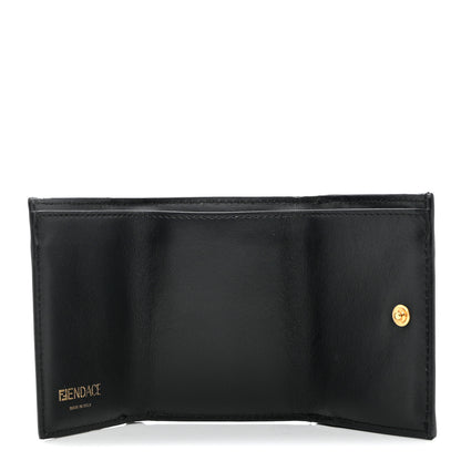 Fendi X VERSACE Glazed Fabric Fendace FF Baroque Micro Tri-Fold Wallet Gold Tobacco Black 5 of 7