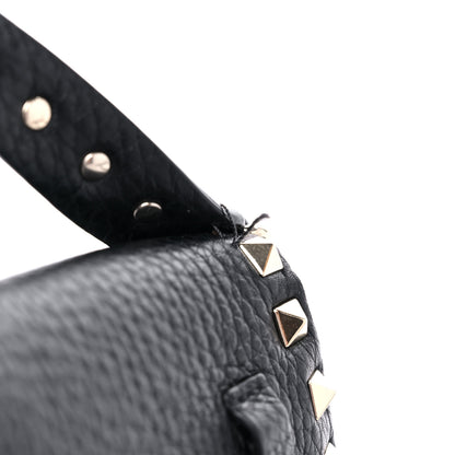 Valentino Garavani Grainy Calfskin Small Rockstud Top Handle Bag Black 9 of 11