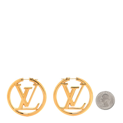 Louis Vuitton Metal Louise Hoop Earrings Gold 2 of 5
