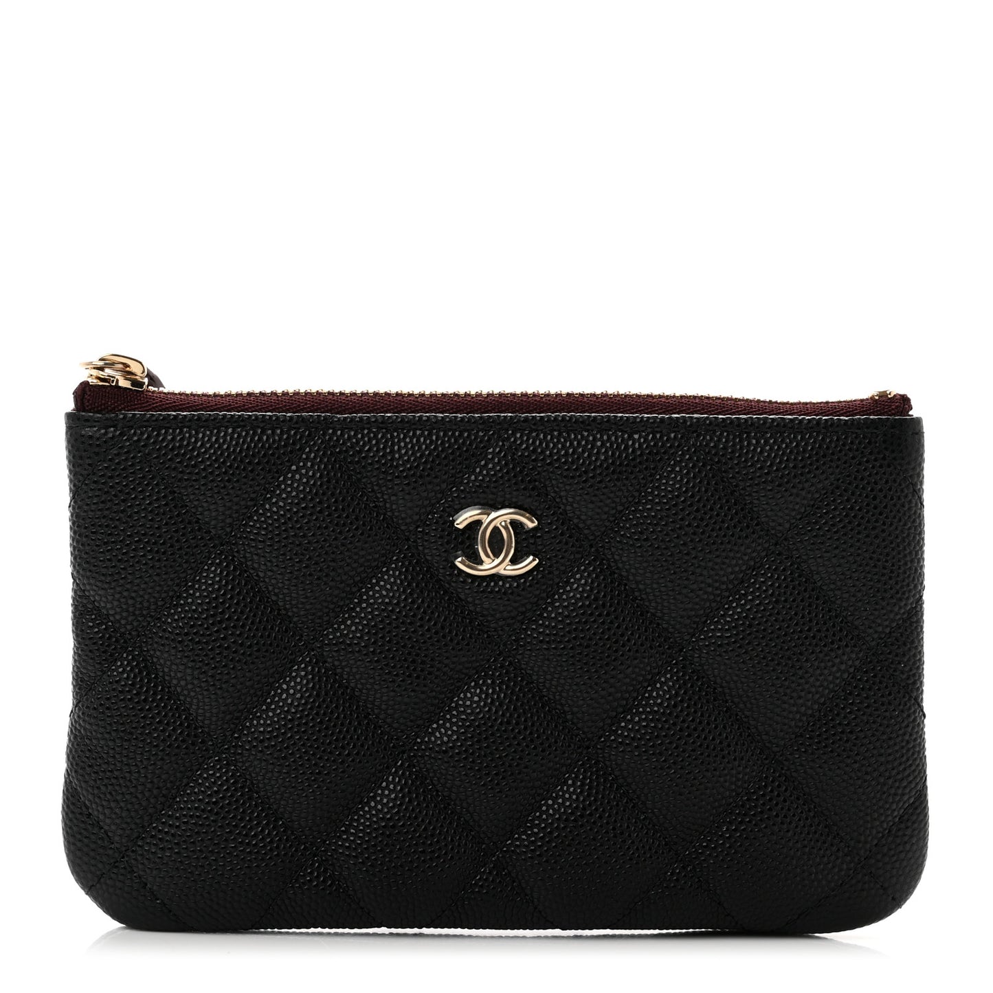 Caviar Quilted Small Cosmetic Case Black
