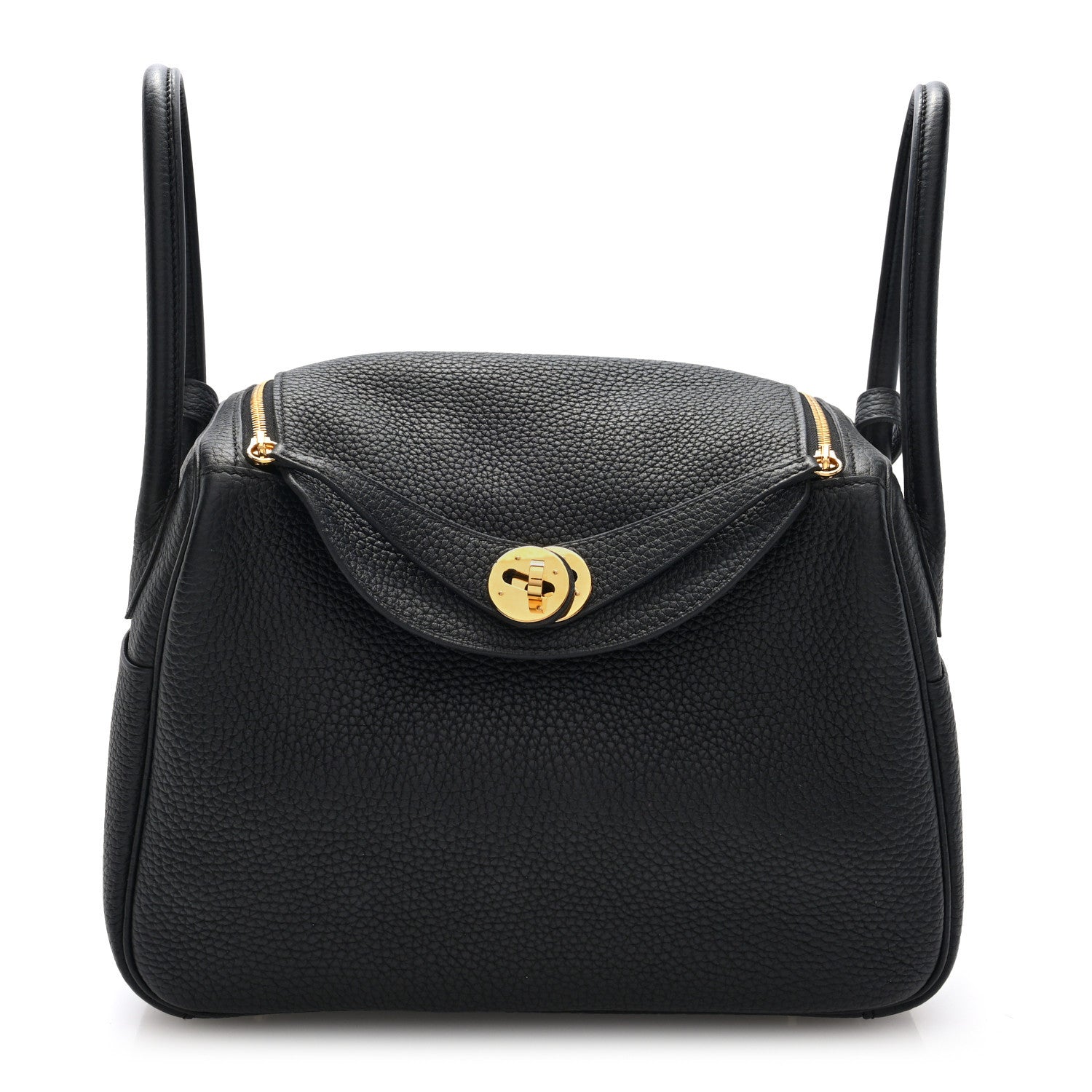 Hermes Taurillon Clemence Lindy 26 Black 1 of 11