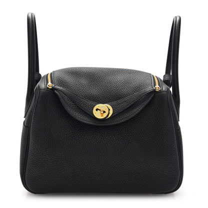 Hermes Taurillon Clemence Lindy 26 Black 1 of 11