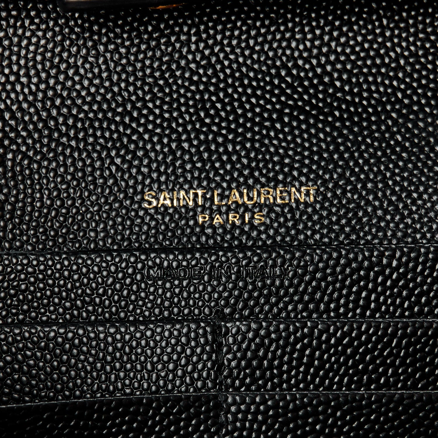 Saint Laurent Grain De Poudre Matelasse Chevron Monogram Chain Wallet Black 6 of 9