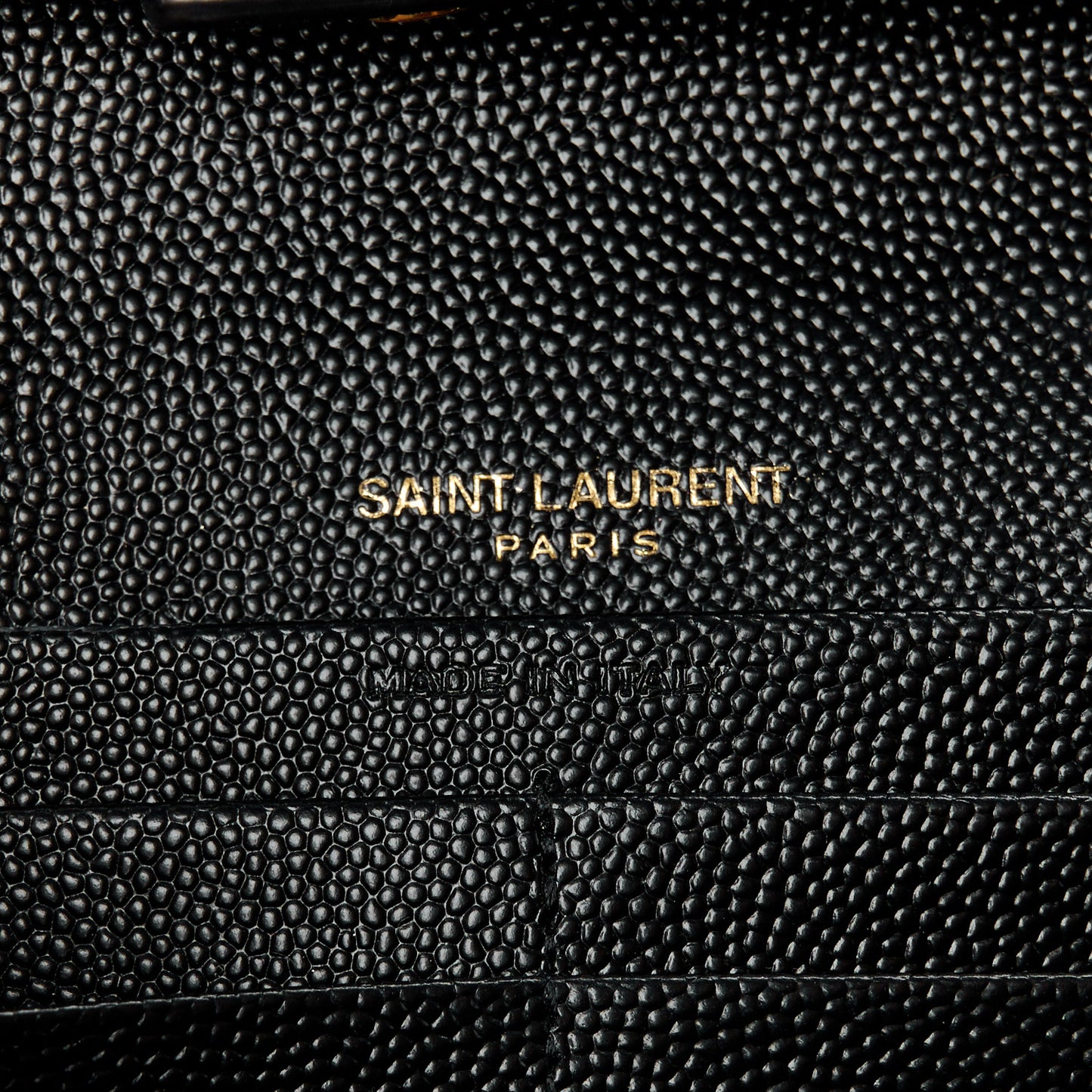 Grain De Poudre Matelasse Chevron Monogram Chain Wallet Black