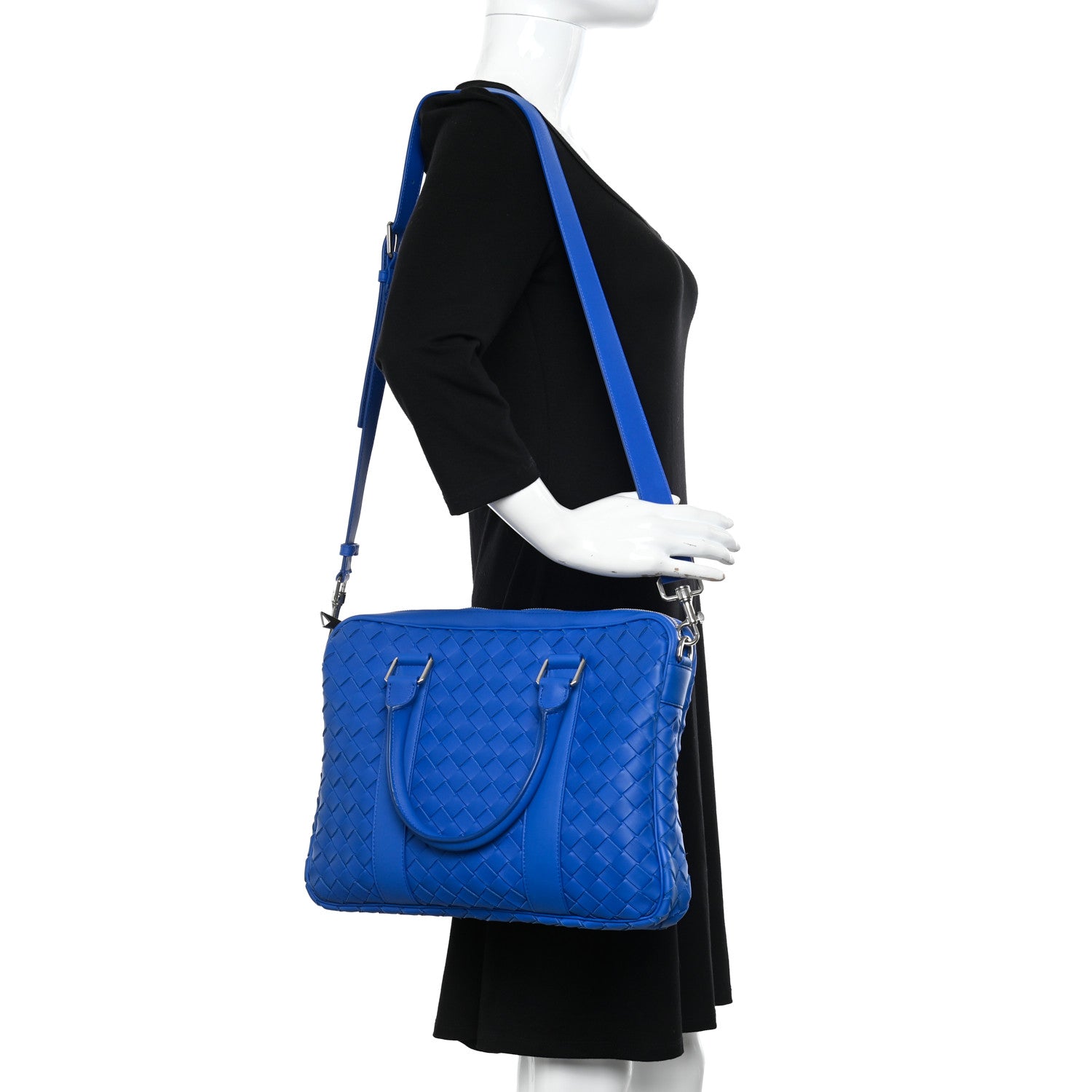 Bottega Veneta Nappa Intrecciato Medium Briefcase Blue 2 of 10