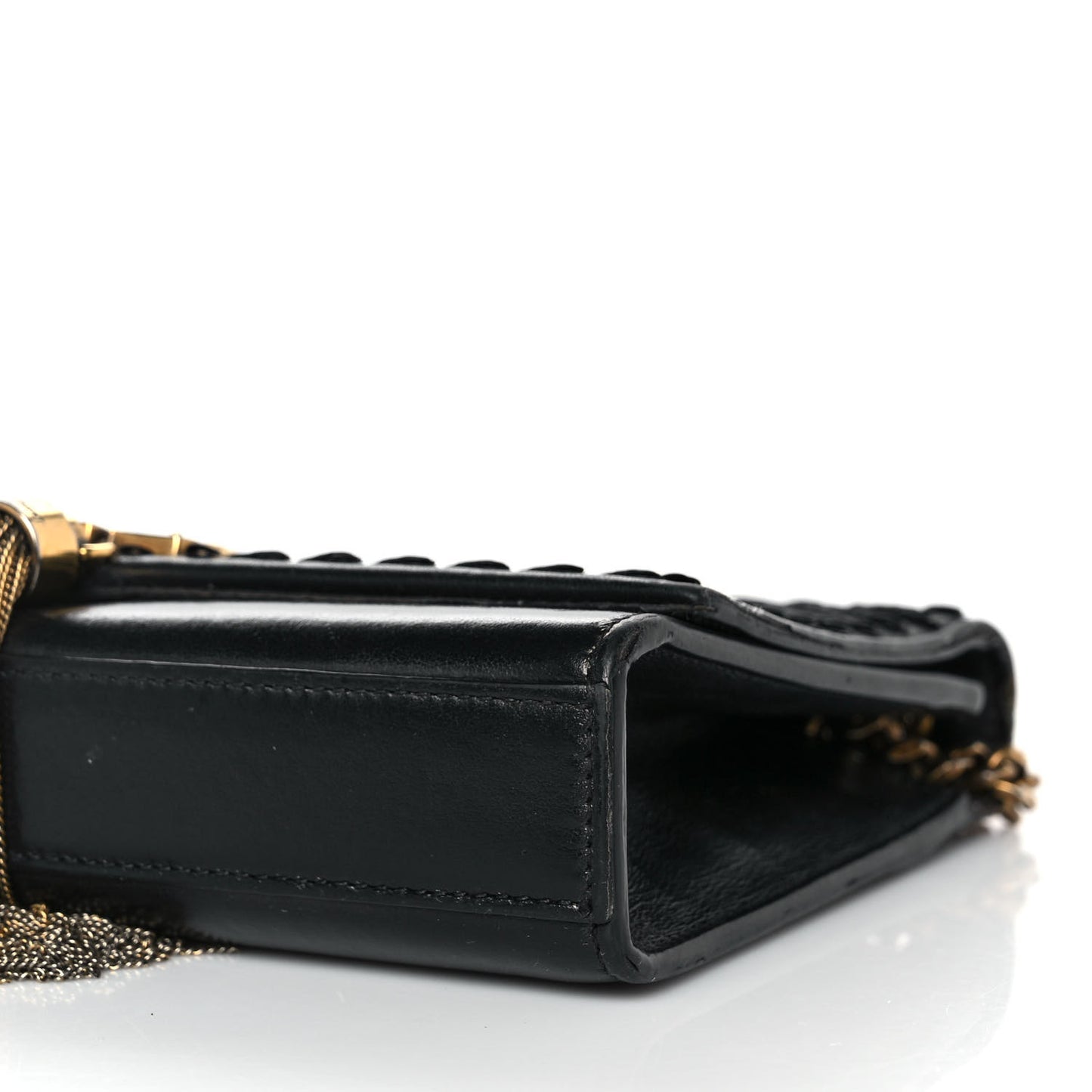 Calfskin Sequin Small Classic Monogram Kate Satchel Black