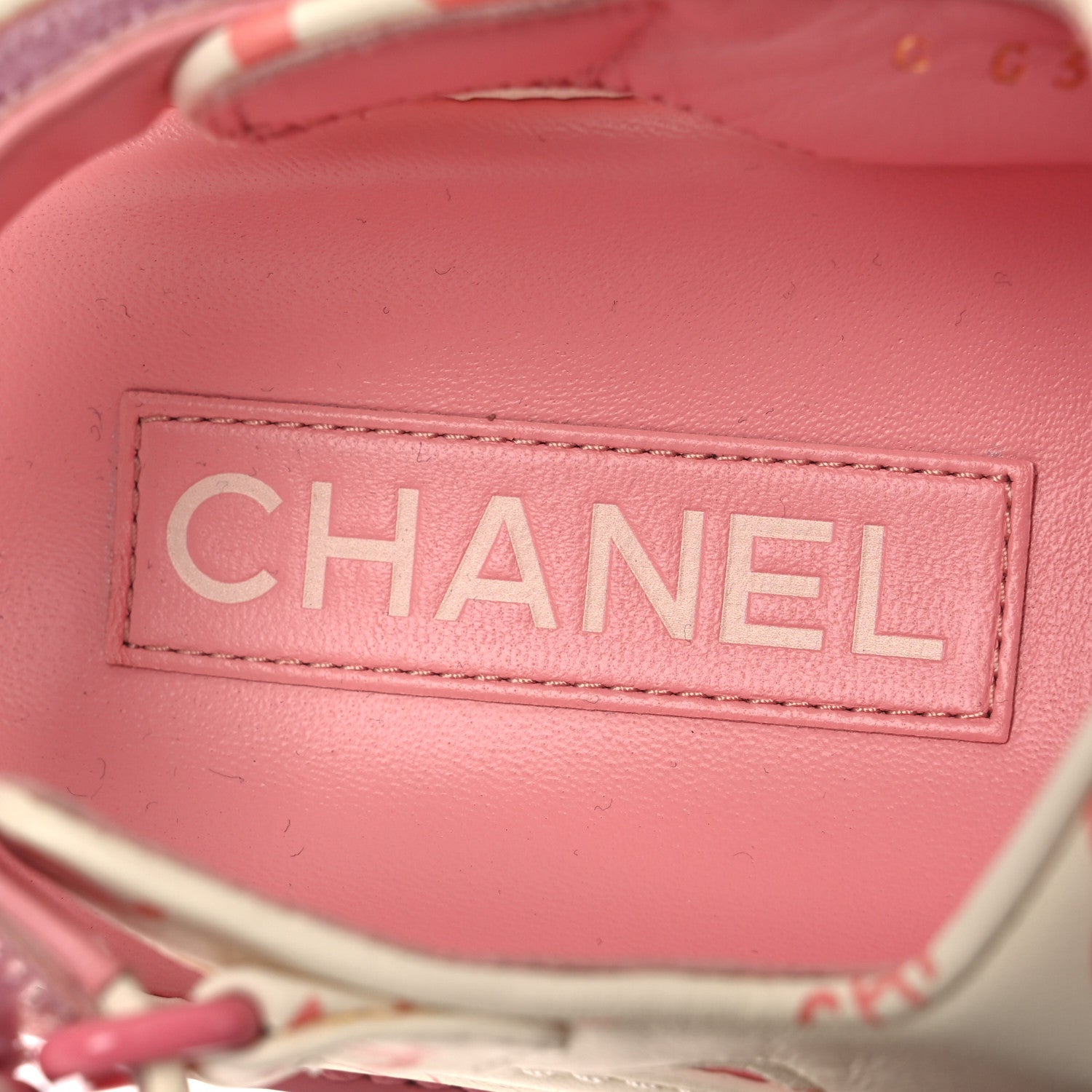 Chanel Lambskin Printed CC Velcro Dad Sandals 37 White Pink 18 of 20