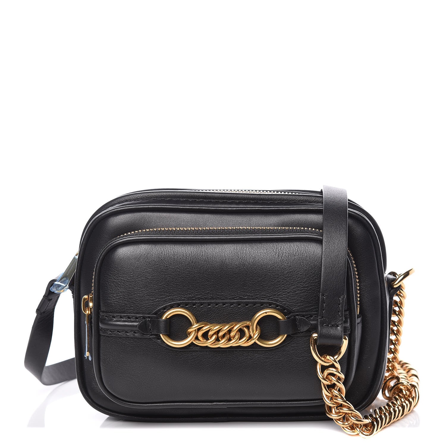 Burberry Smooth Calfskin 1983 Knight Check Link Camera Bag Black 1 of 9