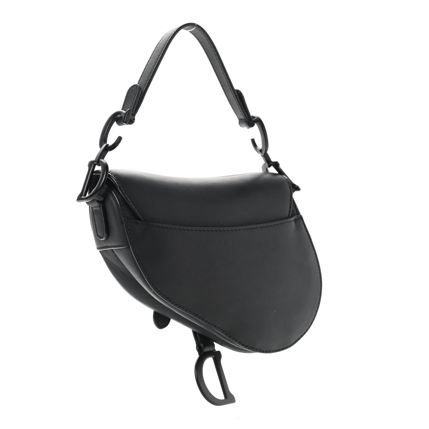 Ultra Matte Calfskin Mini Saddle Bag Black