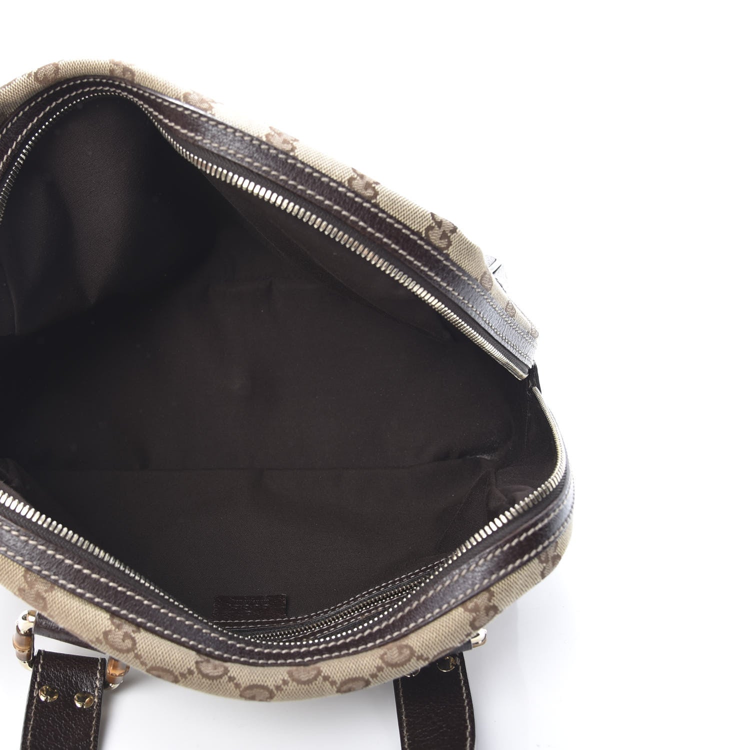 Gucci Monogram Bamboo Boston Dark Brown 5 of 13