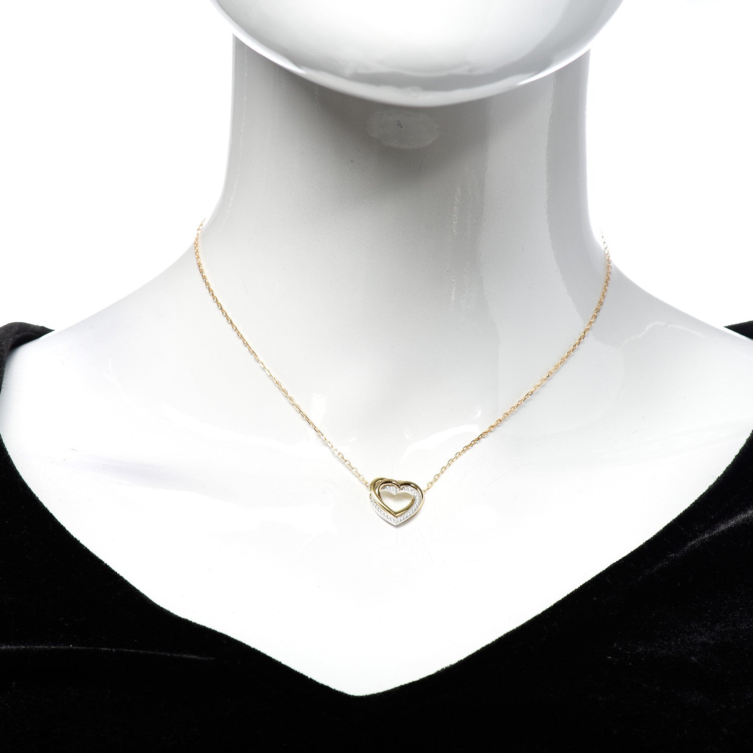 Cartier 18K Pink Yellow White Gold Diamond Trinity Heart Pendant Necklace 2 of 5