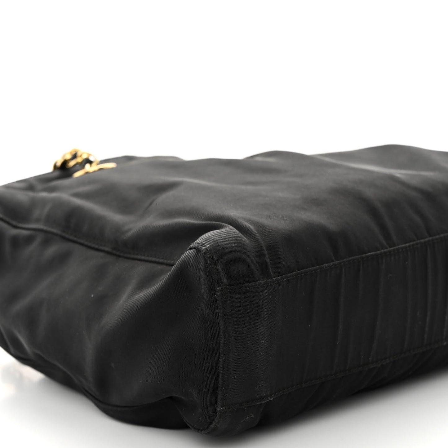 Tessuto Nylon Chain Shoulder Bag Black