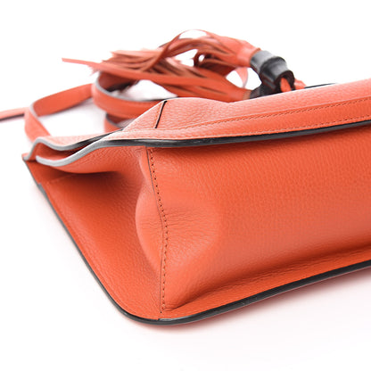 Gucci Cellarius Calfskin Medium Bamboo Daily Flap Shoulder Bag New Dark Orange 8 of 10