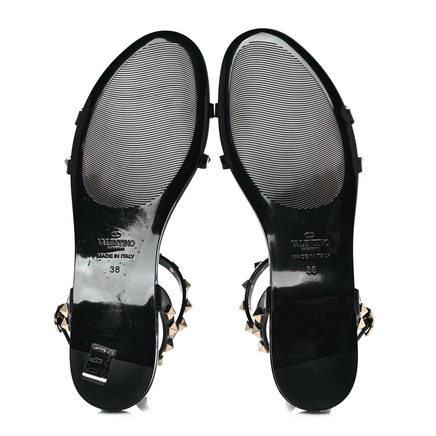 Valentino Garavani PVC Jelly Rockstud Caged Sandals 38 Black 5 of 8
