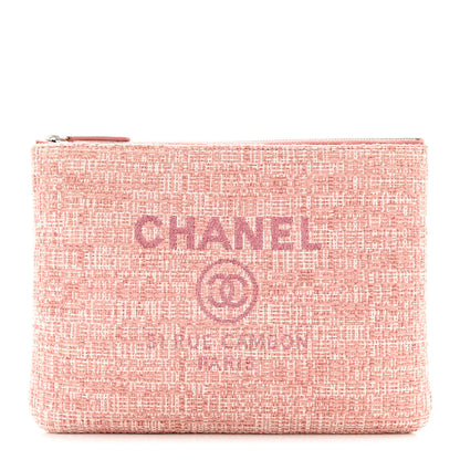 Chanel Canvas Medium Deauville Pouch Pink 1 of 8