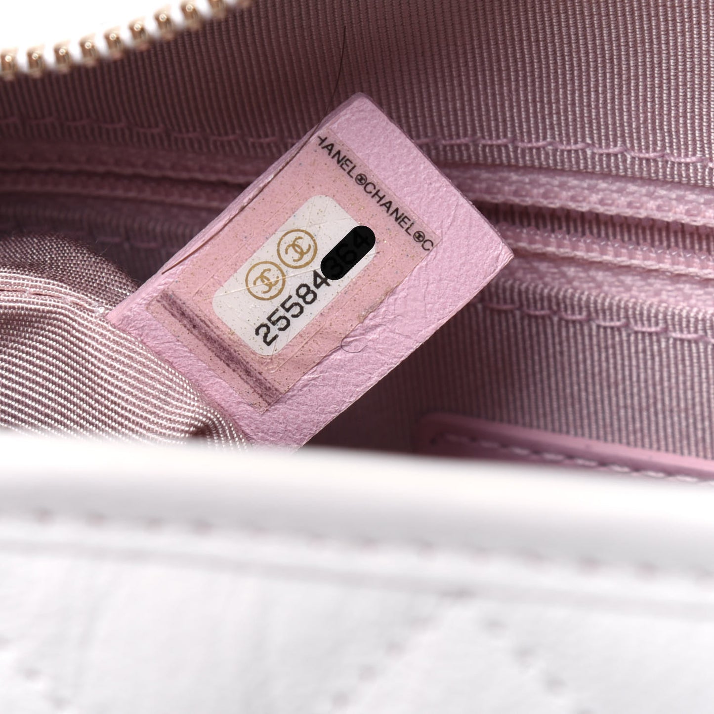 Patent Goatskin Quilted Small Gabrielle Hobo White