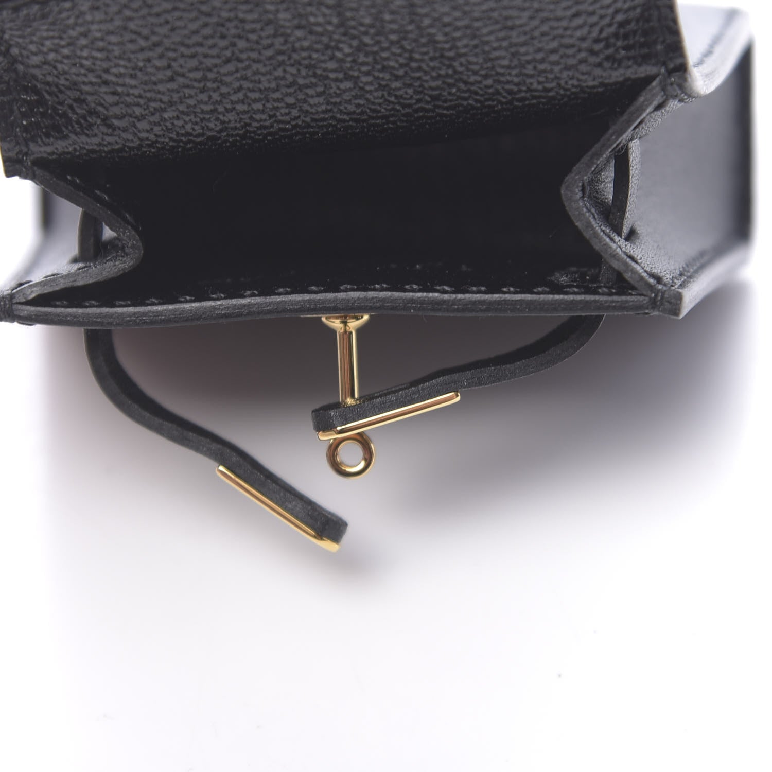 Hermes Tadelakt Mini Kelly Twilly Bag Charm Black 3 of 6