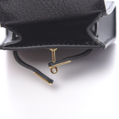 Hermes Tadelakt Mini Kelly Twilly Bag Charm Black 3 of 6