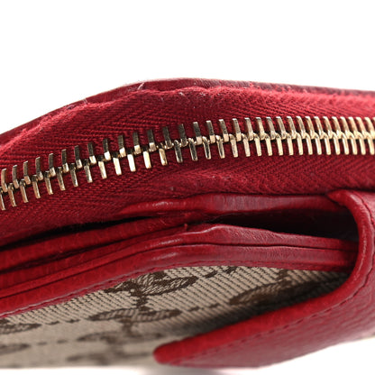 Gucci Monogram Dollar Calfskin Zip Around French Flap Wallet Beige Ebony Rosso 10 of 11
