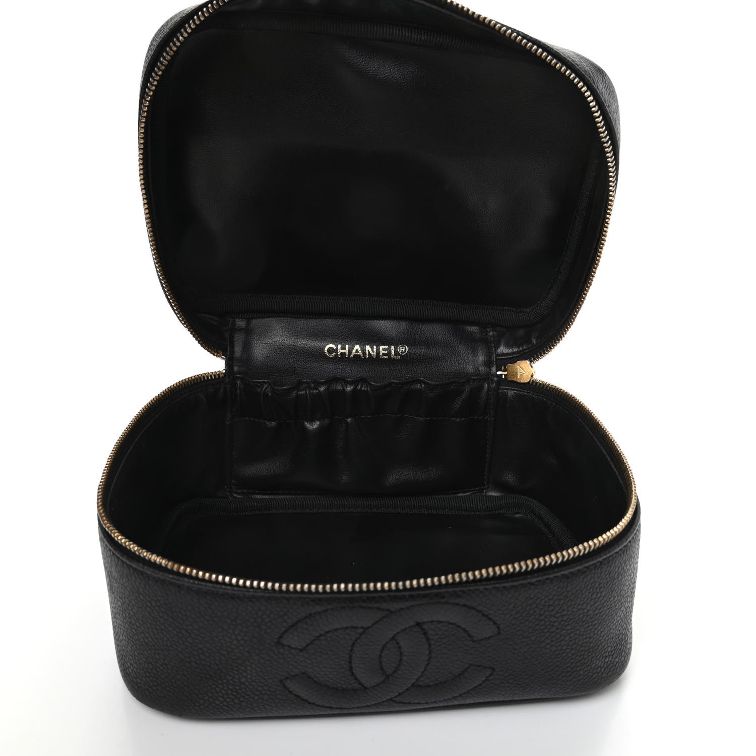 Chanel Caviar CC Vanity Cosmetic Case Black 5 of 9