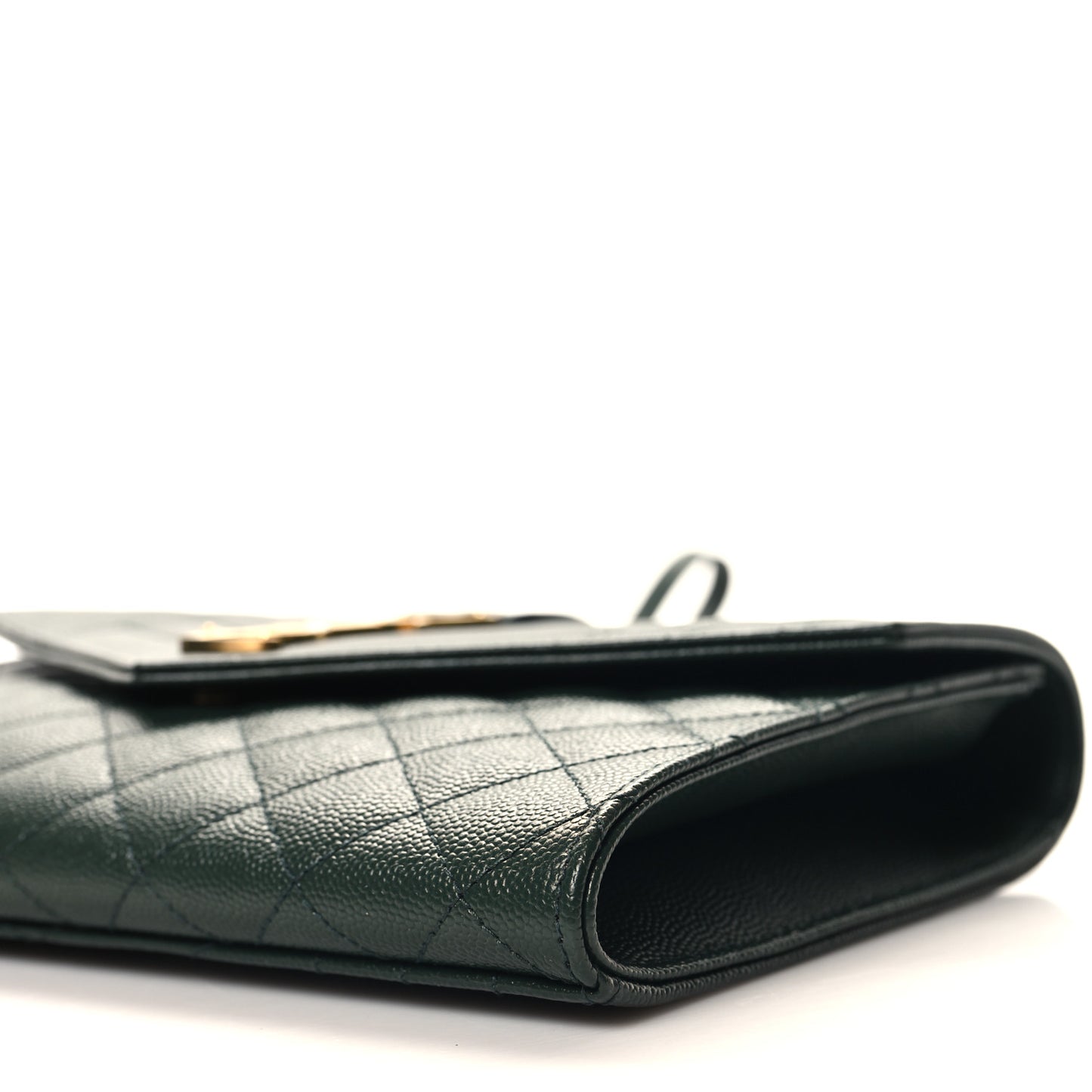 Grain De Poudre Textured Mixed Matelasse Triquilt Monogram Clutch Vert Fonce