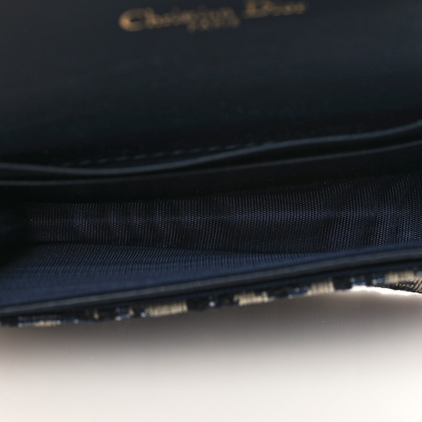 Oblique Saddle Card Holder Blue