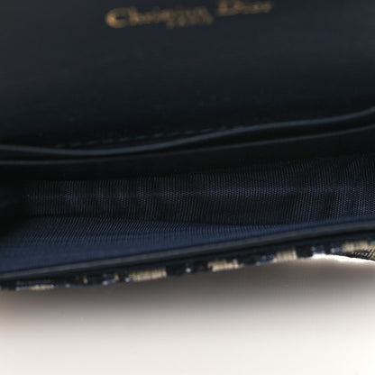 Christian Dior Oblique Saddle Card Holder Blue 6 of 6