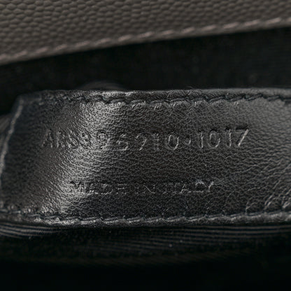 Saint Laurent Grain De Poudre Textured Mixed Matelasse Large Triquilt Monogram Satchel Earth 7 of 10