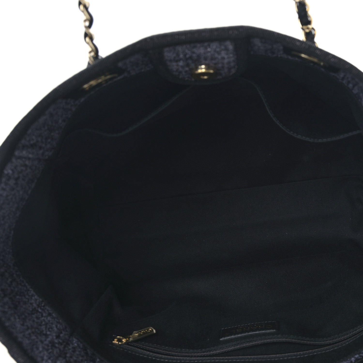Chanel Mixed Fibers Calfskin Small Deauville Tote Blue 9 of 17