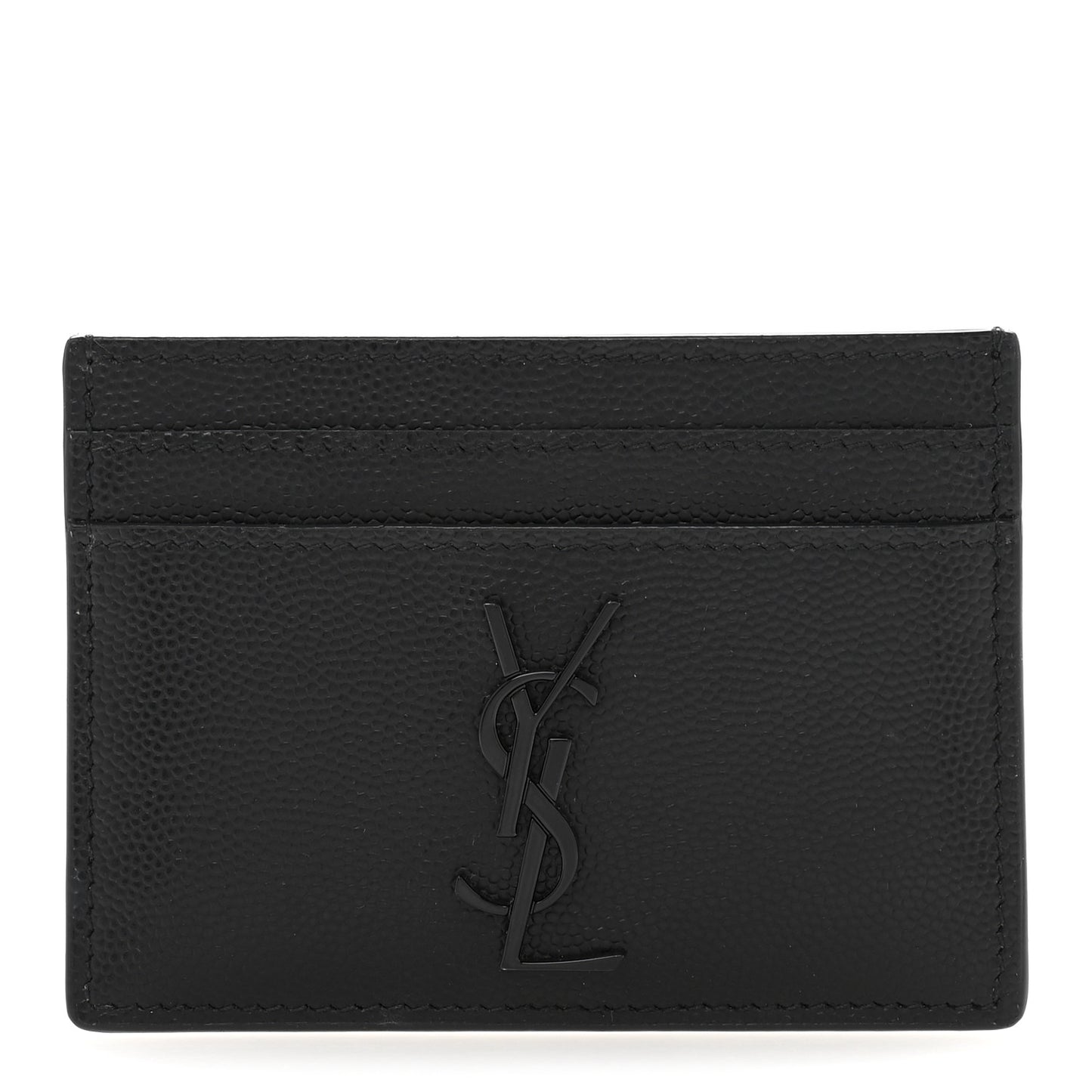 Grain De Poudre Matelasse Chevron Monochrome Monogram Credit Card Case Black