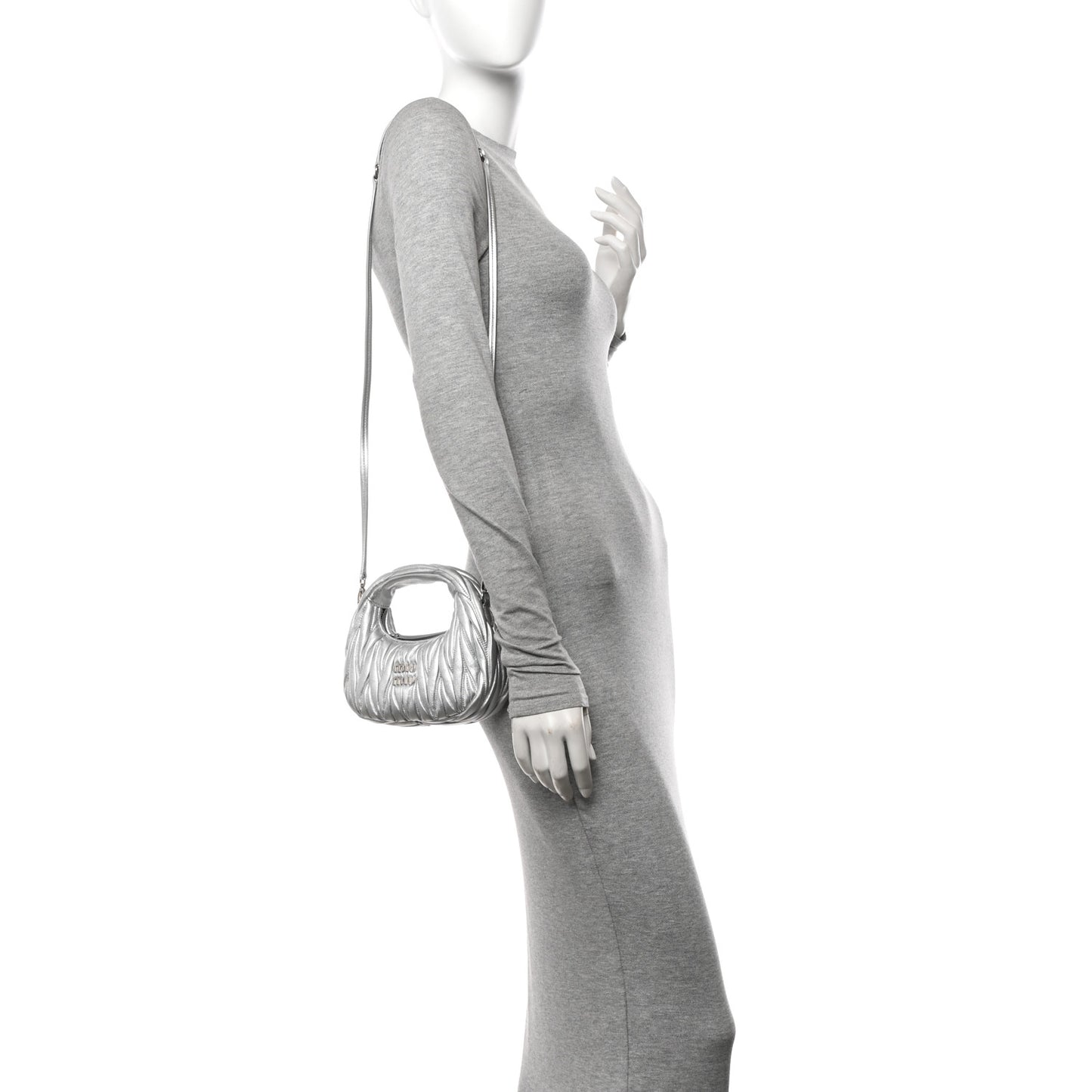 Metallic Nappa Matelasse Mini Wander Hobo Cromo