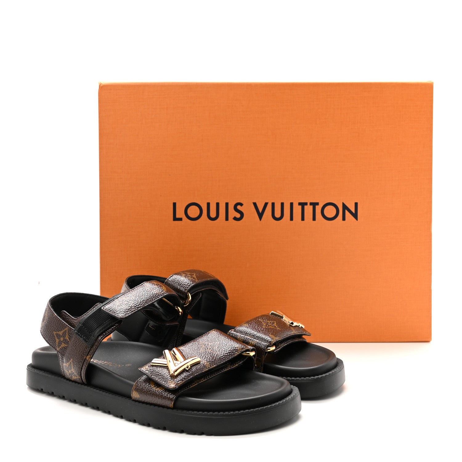 Louis Vuitton Monogram LV Sunset Comfort Flat Sandals 37 Cacao Brown 10 of 10
