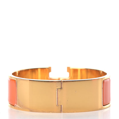 Hermes Enamel Wide Clic Clac H Bracelet GM Orange 3 of 5