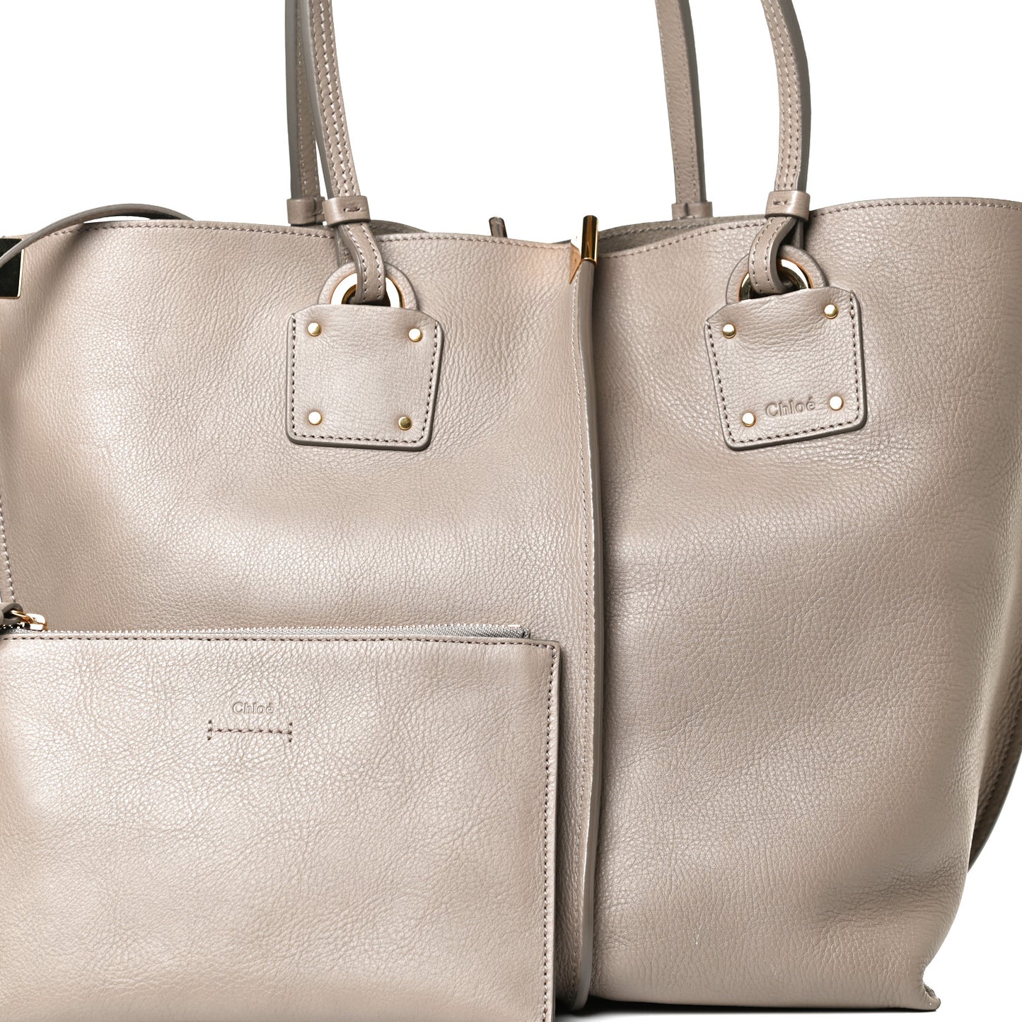 Smooth Calfskin Medium Vick Tote Motty Grey