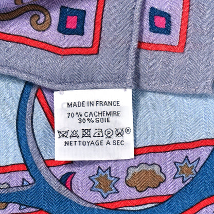 Hermes Cashmere Silk Peuple Du Vent Shawl 140 3 of 6