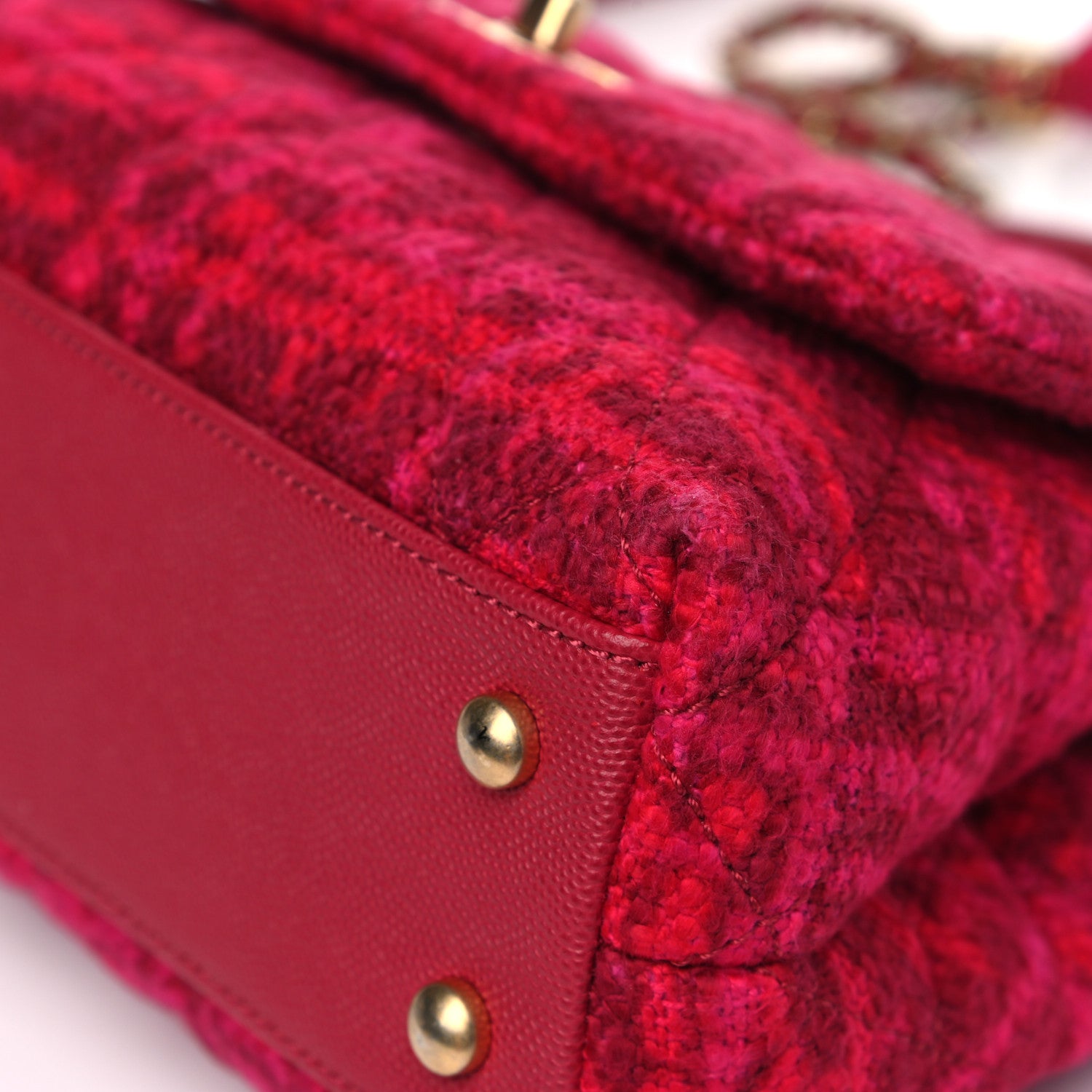 Chanel Tweed Mini Coco Handle Flap Red 7 of 9