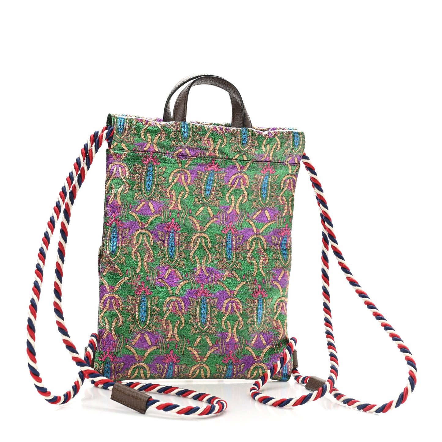 Brocade Animalier Bow Drawstring Backpack Multicolor