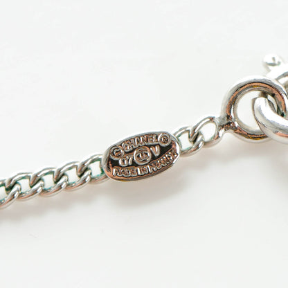 Chanel Crystal Timeless CC Necklace Silver 5 of 6