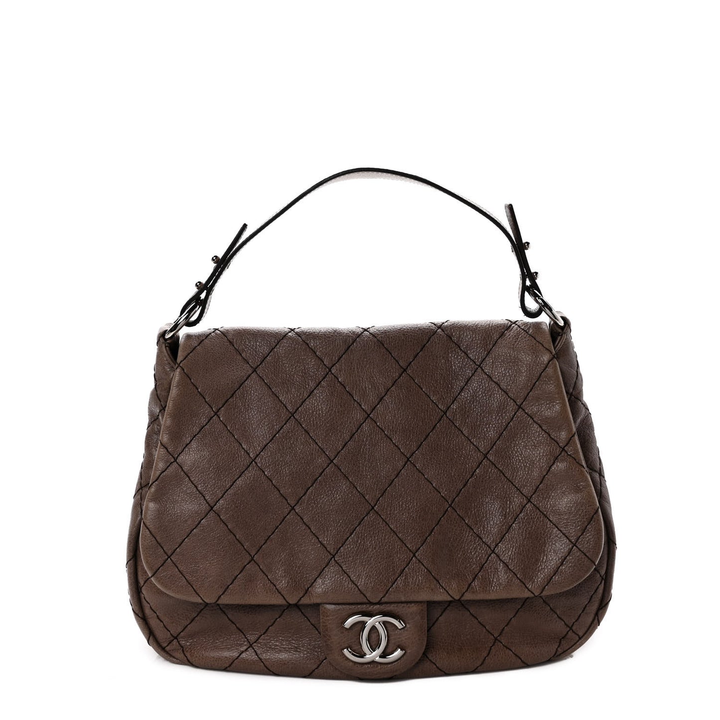 Glazed Calfskin Stitched XL On The Road Flap Brown