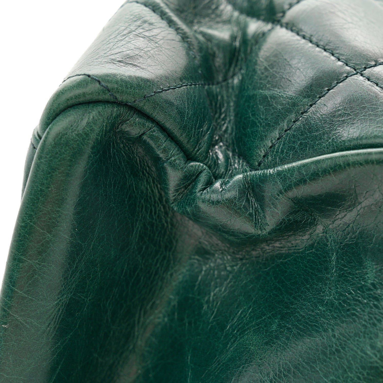 Chanel Glazed Calfskin Quilted Large CC Delivery Tote Dark Green 12 of 15