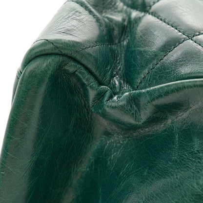 Chanel Glazed Calfskin Quilted Large CC Delivery Tote Dark Green 12 of 15